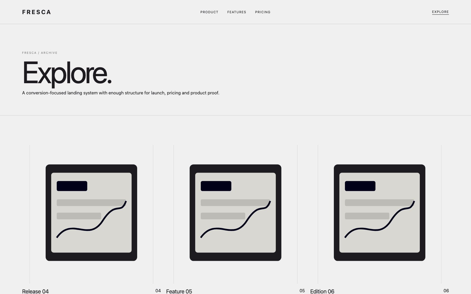 Screenshot reale di Bloom: pagina elenco del template