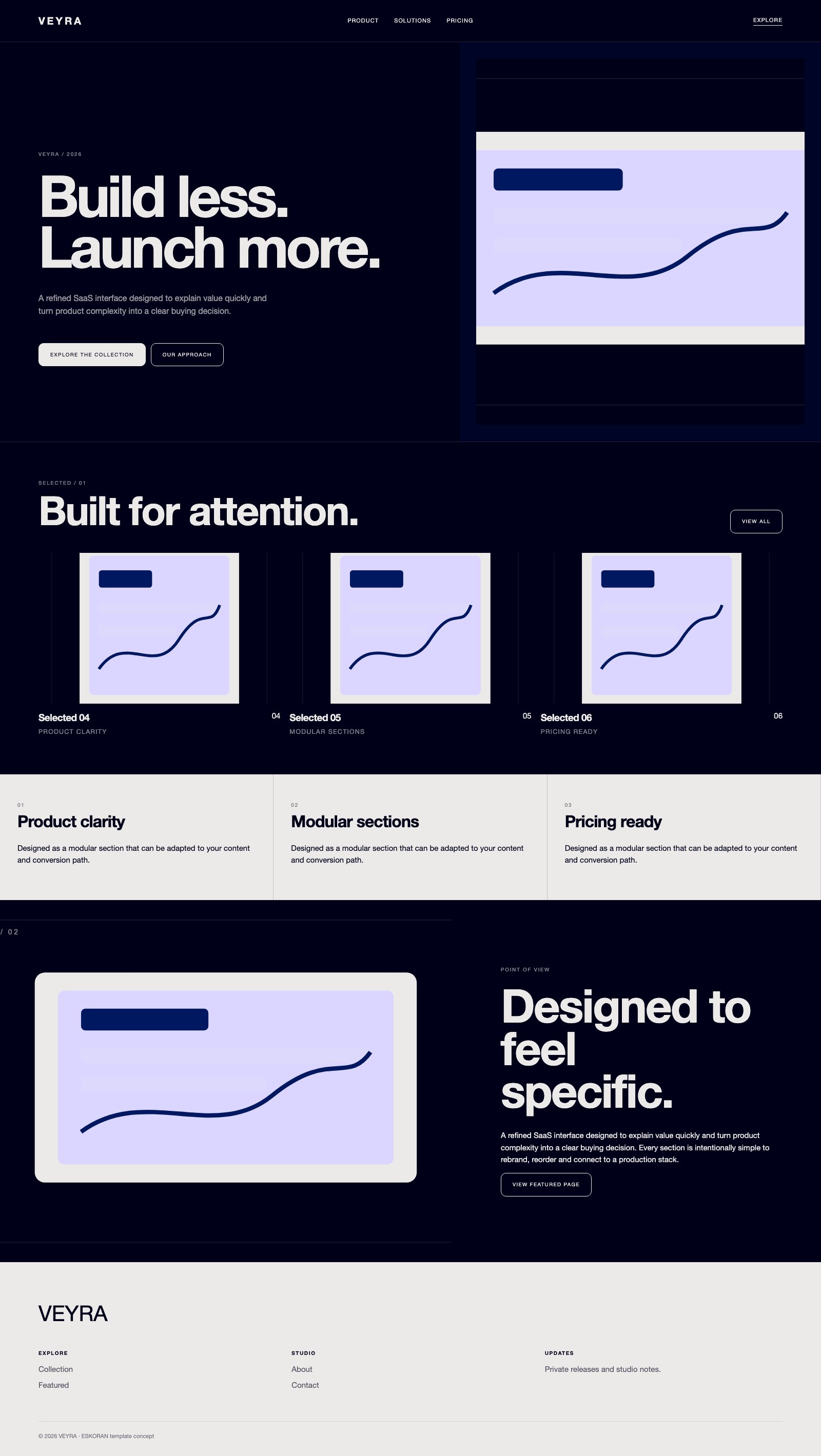 Screenshot reale di Cortex: pagina intera del template, tema scuro