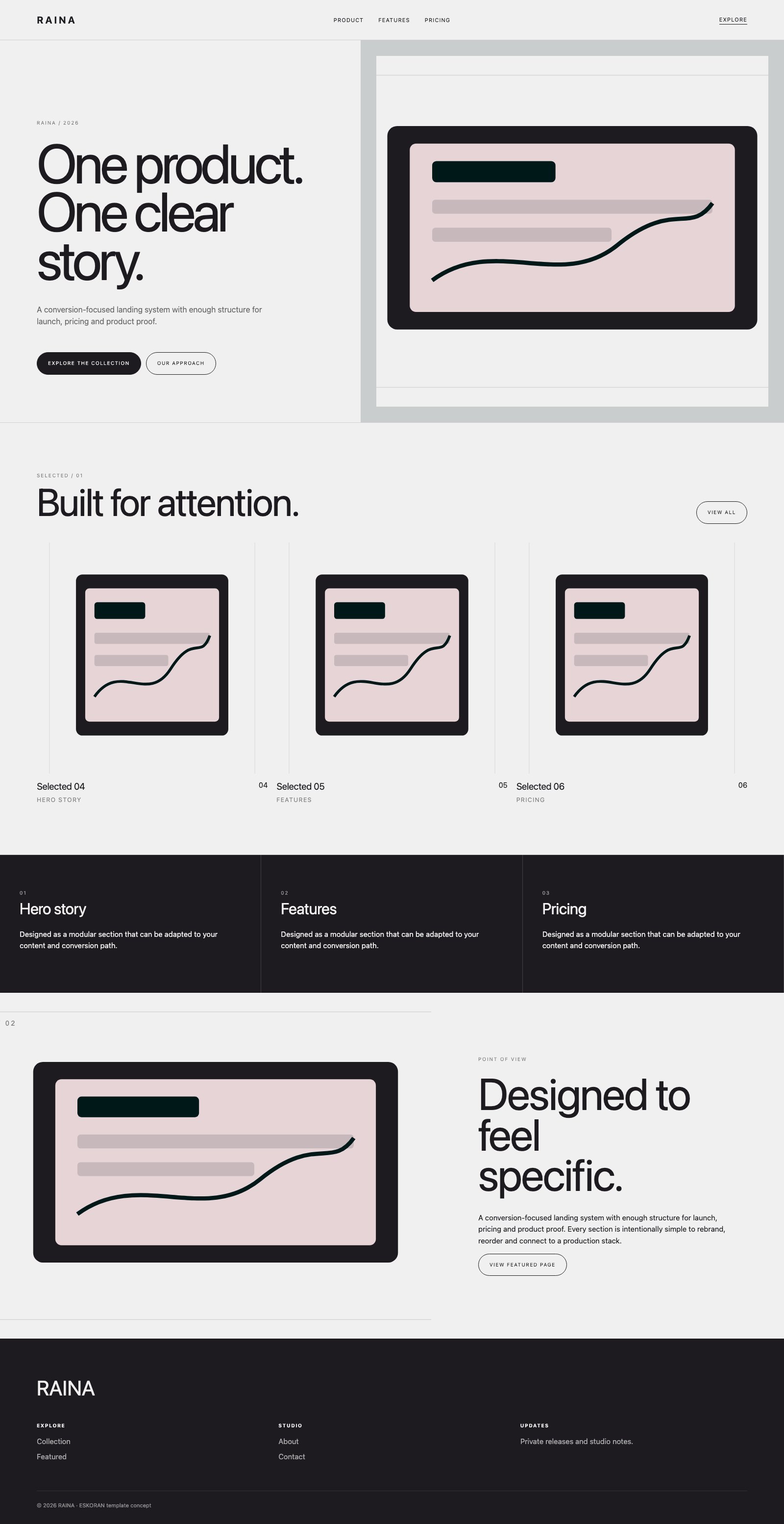Screenshot reale di Dawn: pagina intera del template, tema chiaro
