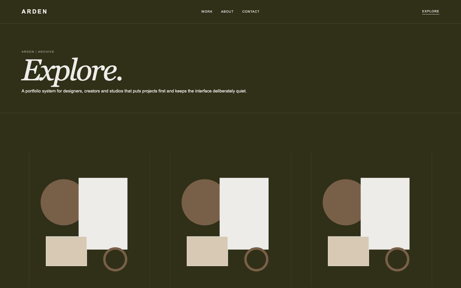 Screenshot reale di Easel: pagina elenco del template