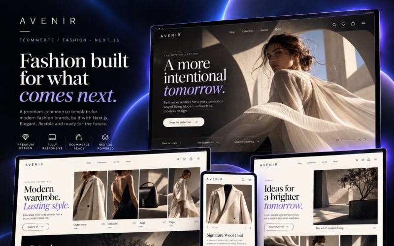 Immagine promozionale illustrativa di Cashmere: composizione di anteprime del template