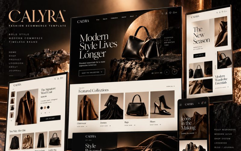Immagine promozionale illustrativa di Satin: composizione di anteprime del template