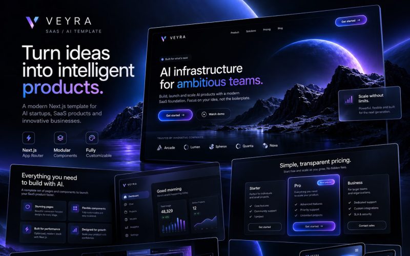 Immagine promozionale illustrativa di Cortex: composizione di anteprime del template