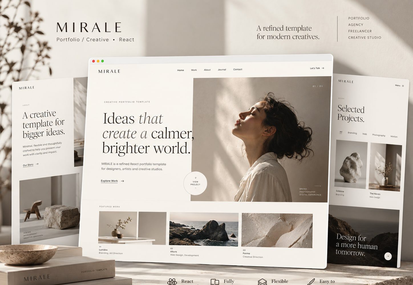 Immagine promozionale illustrativa di Frame: composizione di anteprime del template