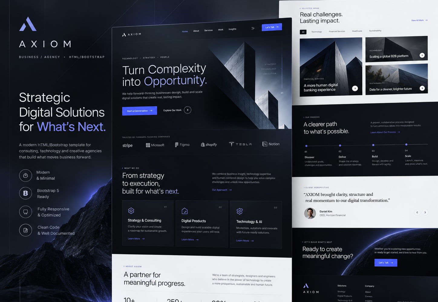 Immagine promozionale illustrativa di Ledger: composizione di anteprime del template