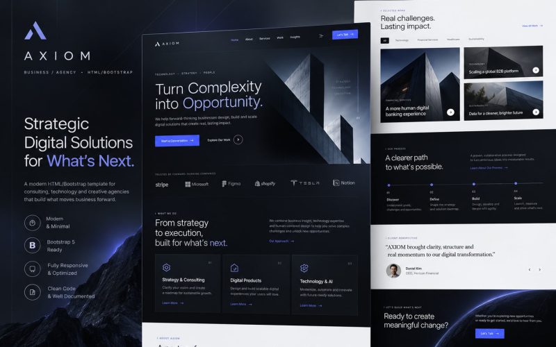 Immagine promozionale illustrativa di Ledger: composizione di anteprime del template