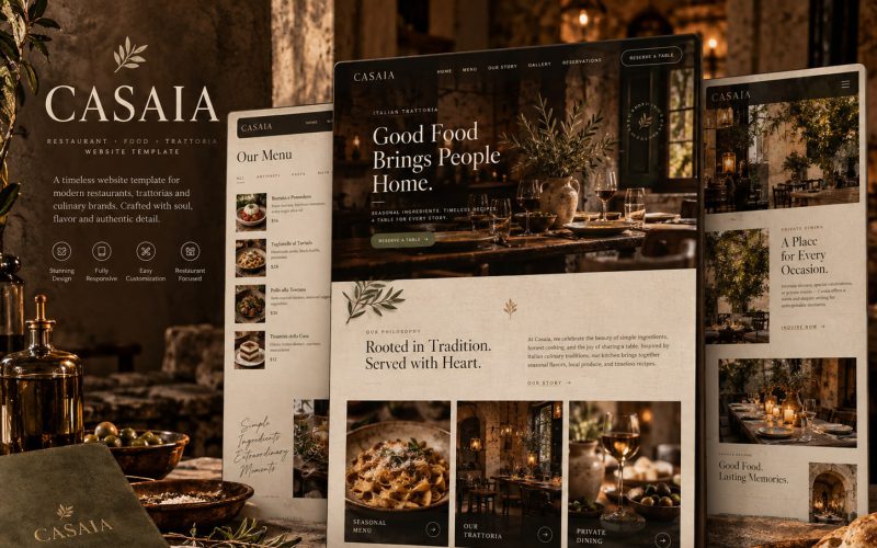 Immagine promozionale illustrativa di Pantry: composizione di anteprime del template
