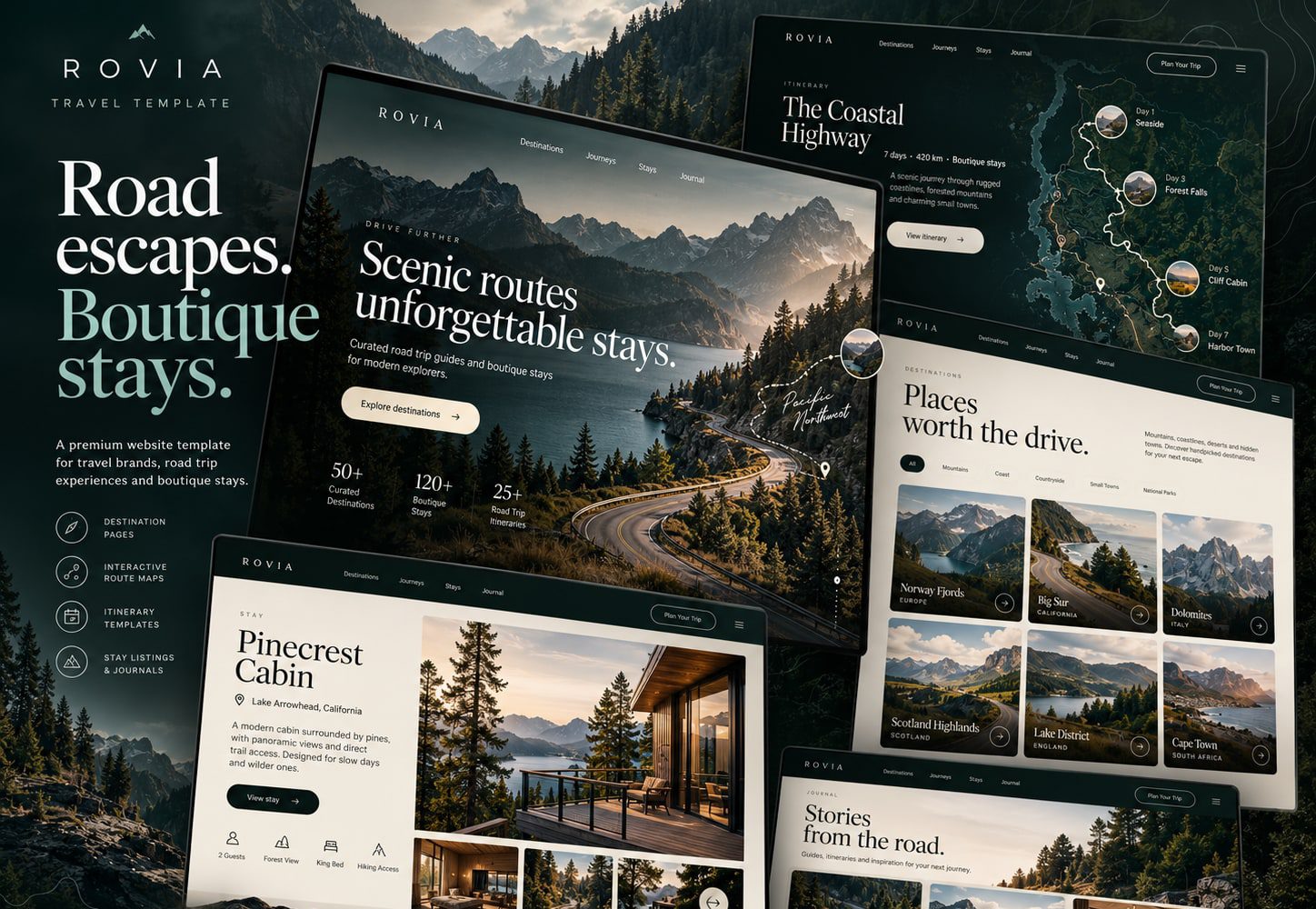 Immagine promozionale illustrativa di Horizon: composizione di anteprime del template