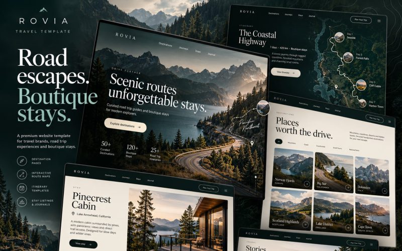 Immagine promozionale illustrativa di Horizon: composizione di anteprime del template