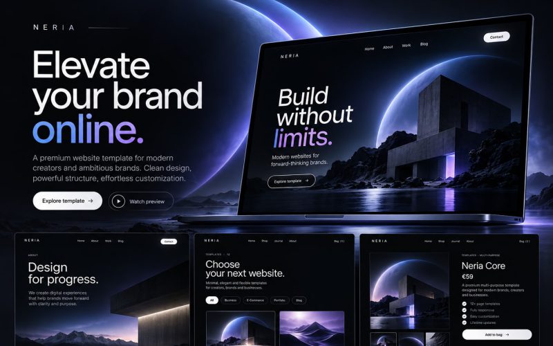Immagine promozionale illustrativa di Spark: composizione di anteprime del template