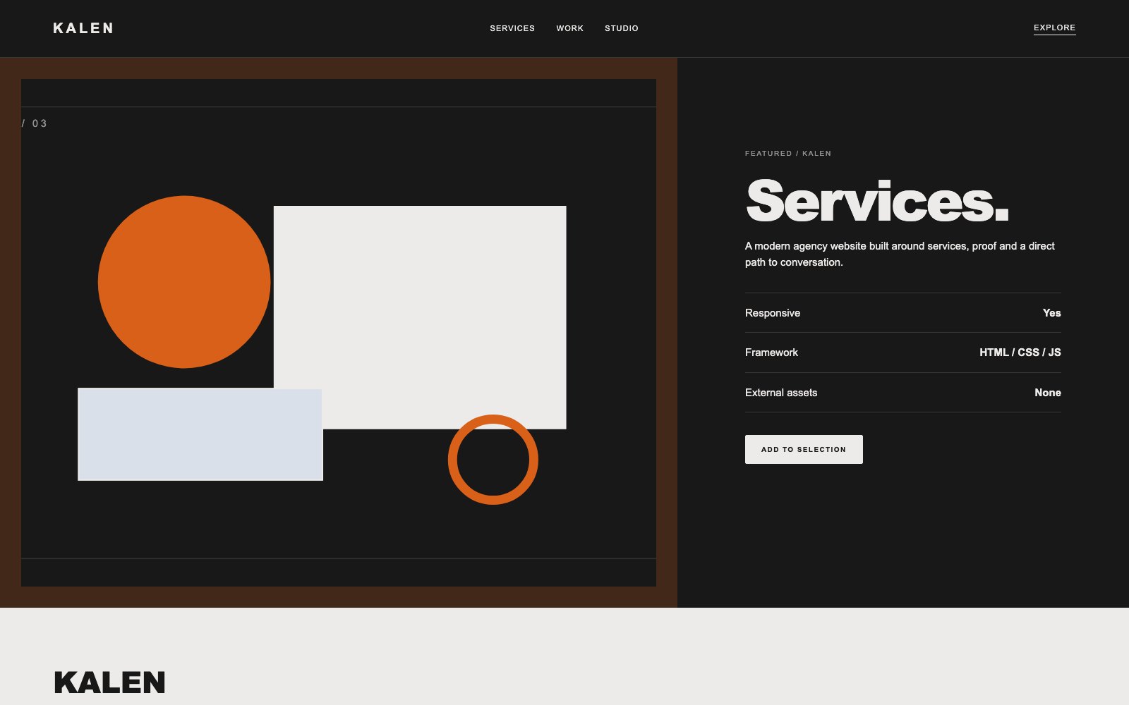 Screenshot reale di Forge: pagina di dettaglio del template