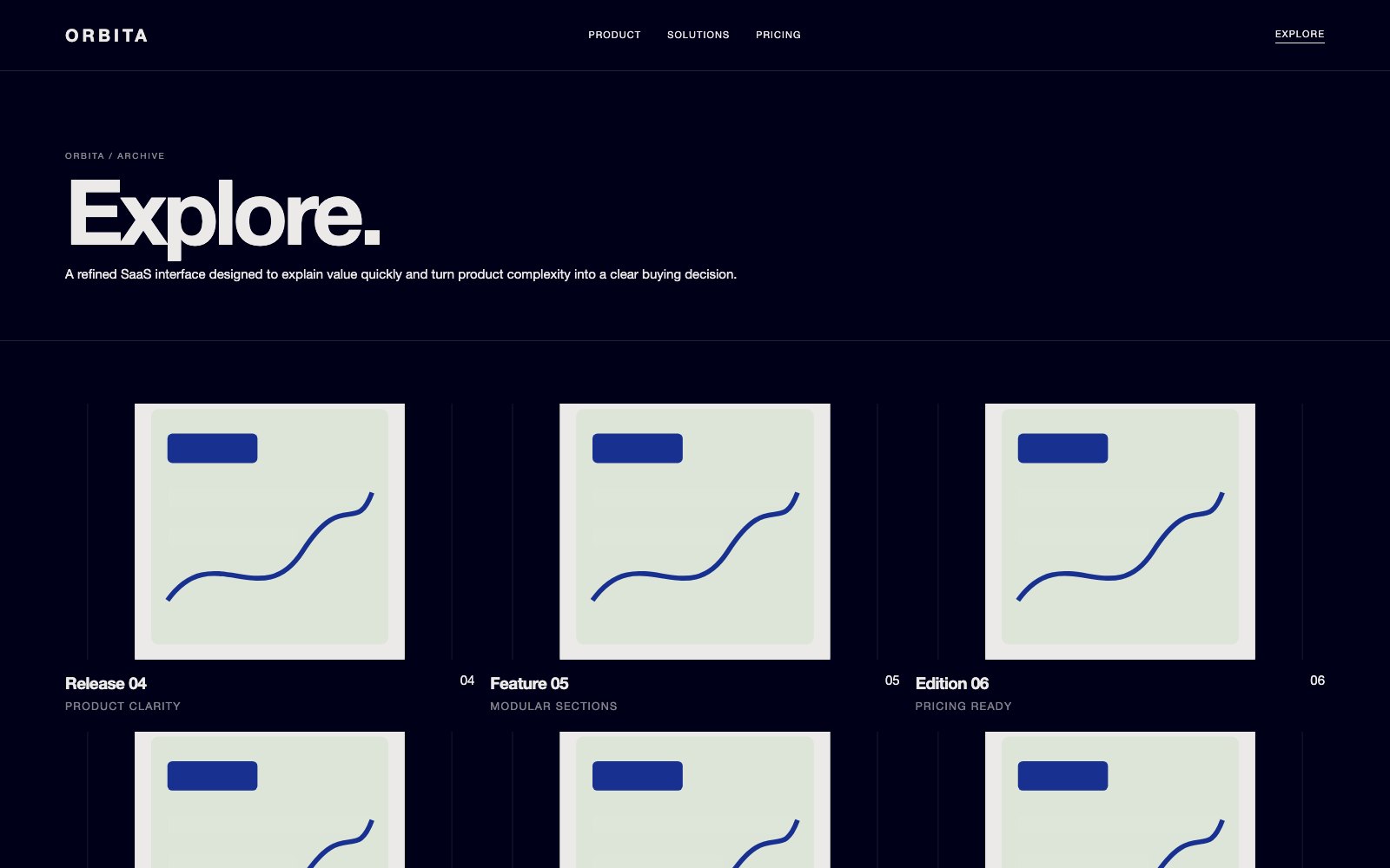 Screenshot reale di Helix: pagina elenco del template