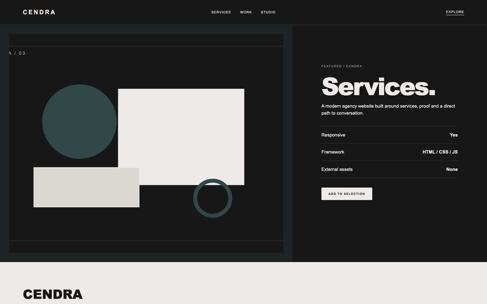 Screenshot reale di Keystone: pagina di dettaglio del template