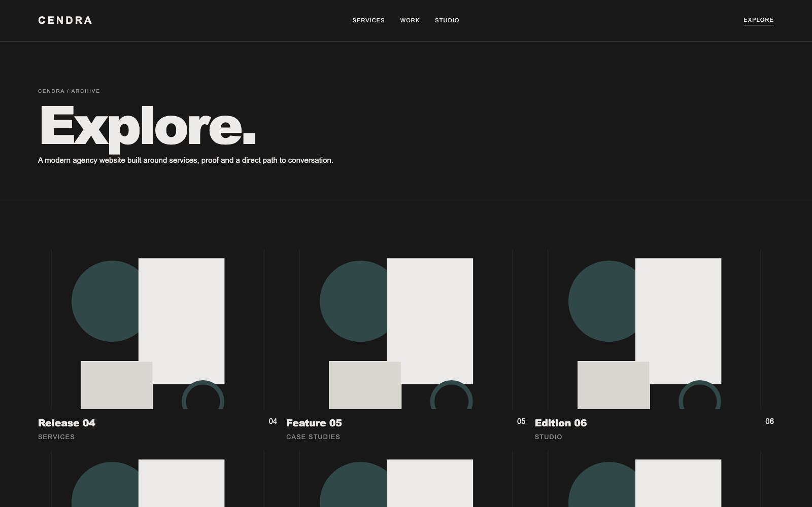 Screenshot reale di Keystone: pagina elenco del template