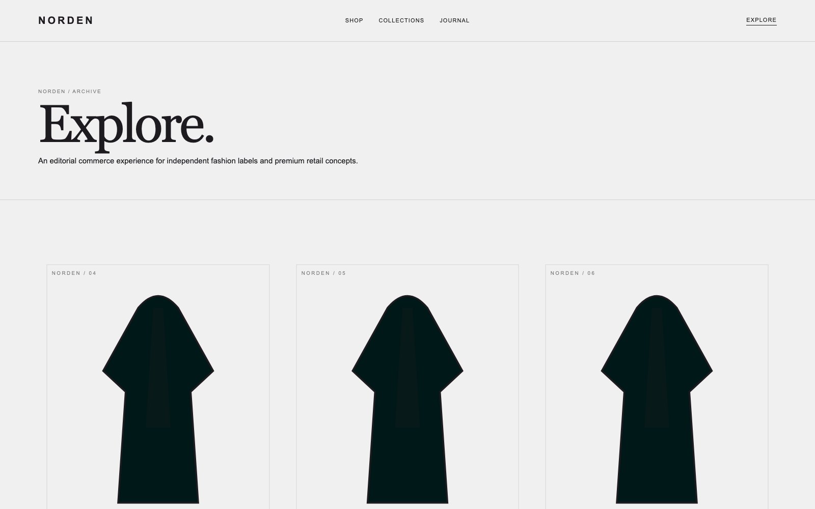 Screenshot reale di Linen: pagina elenco del template