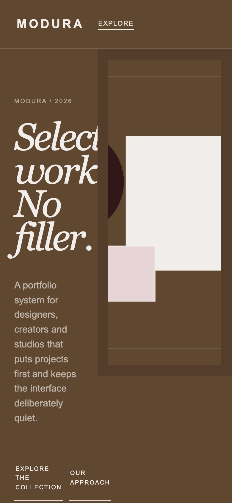Screenshot reale di Mural su smartphone: home del template