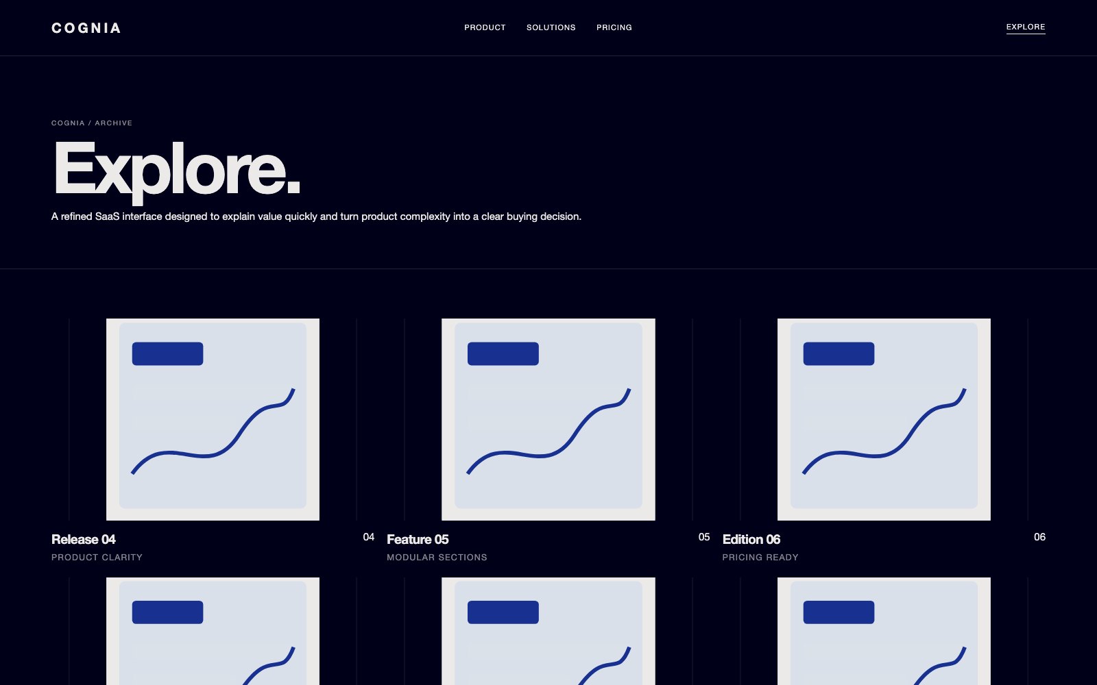 Screenshot reale di Neural: pagina elenco del template