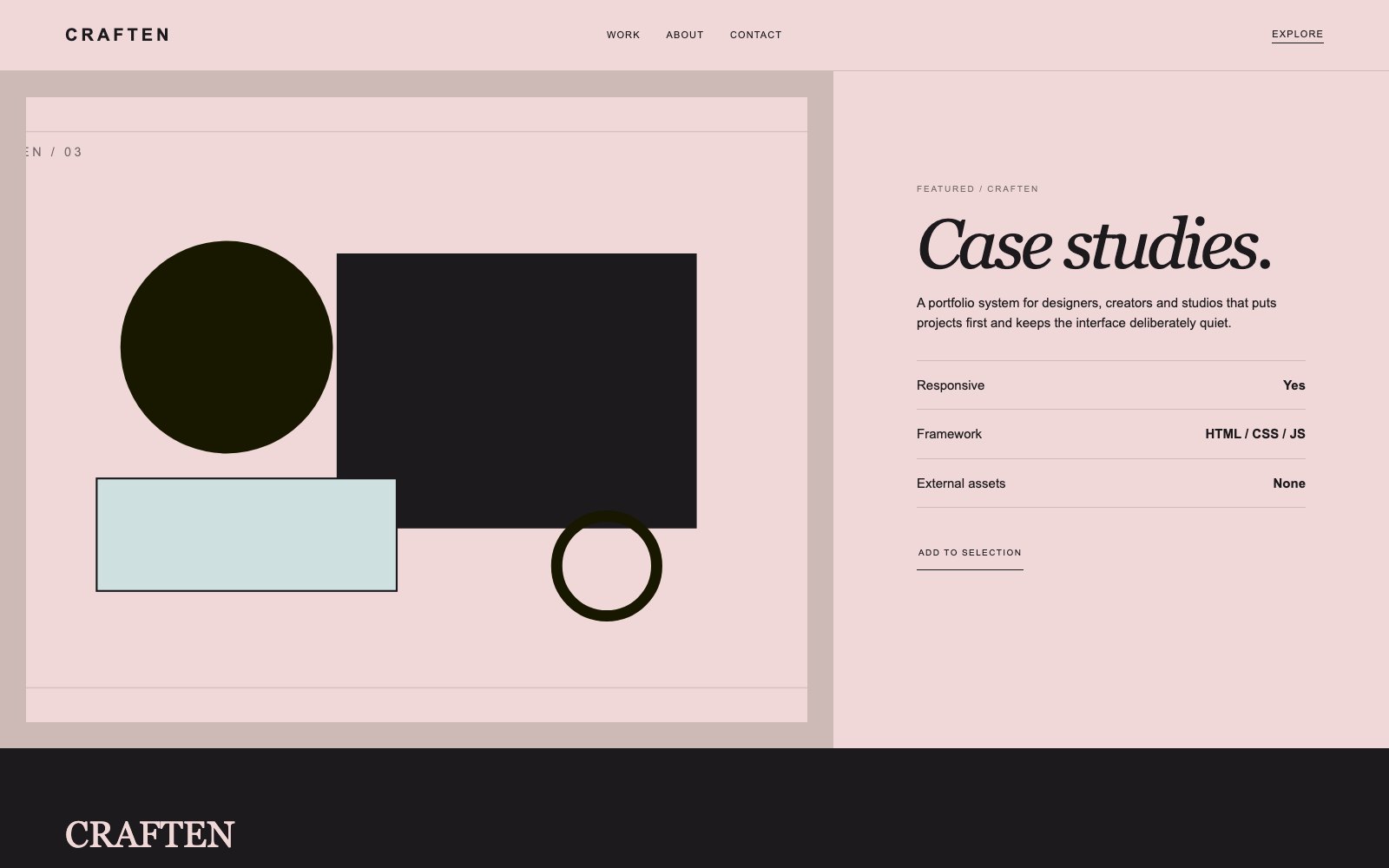 Screenshot reale di Palette: pagina di dettaglio del template