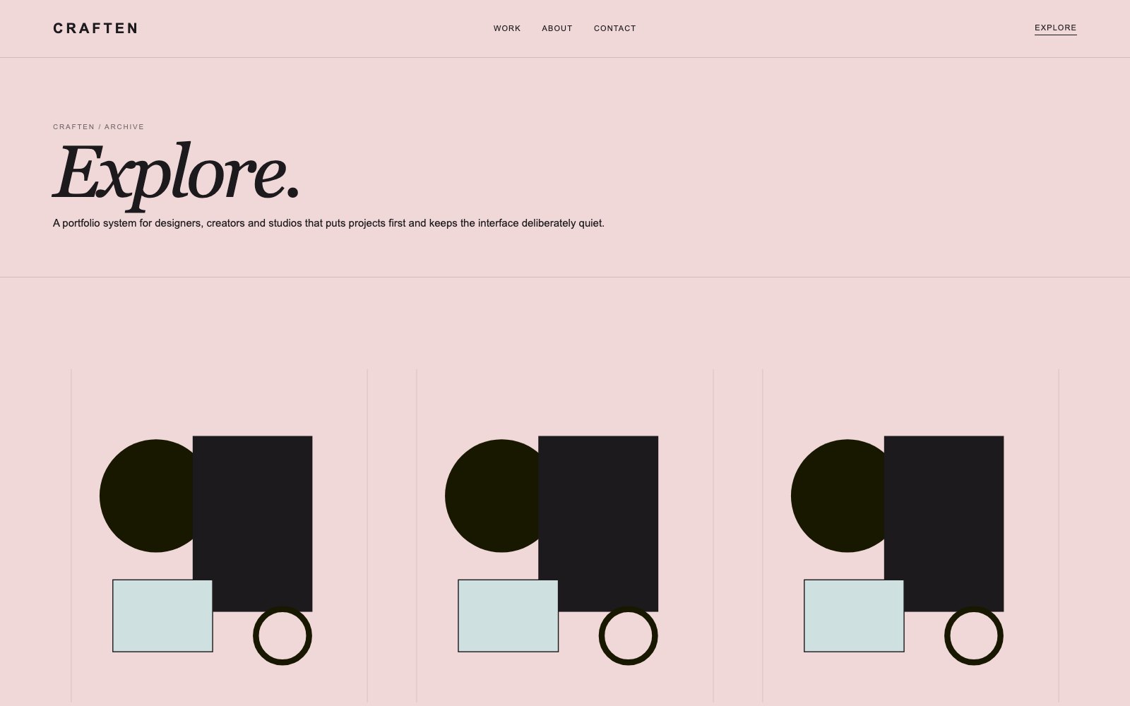 Screenshot reale di Palette: pagina elenco del template