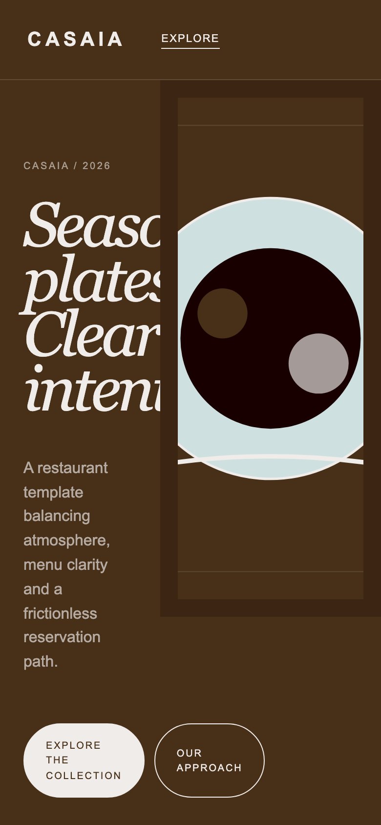 Screenshot reale di Pantry su smartphone: home del template