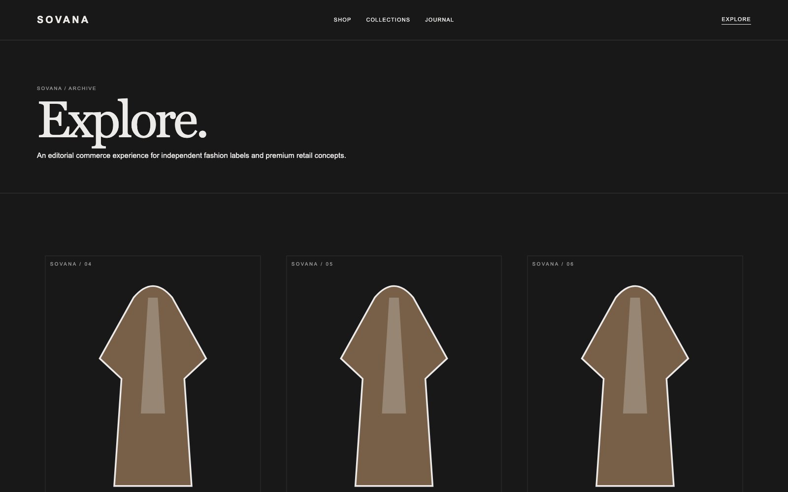 Screenshot reale di Pleat: pagina elenco del template