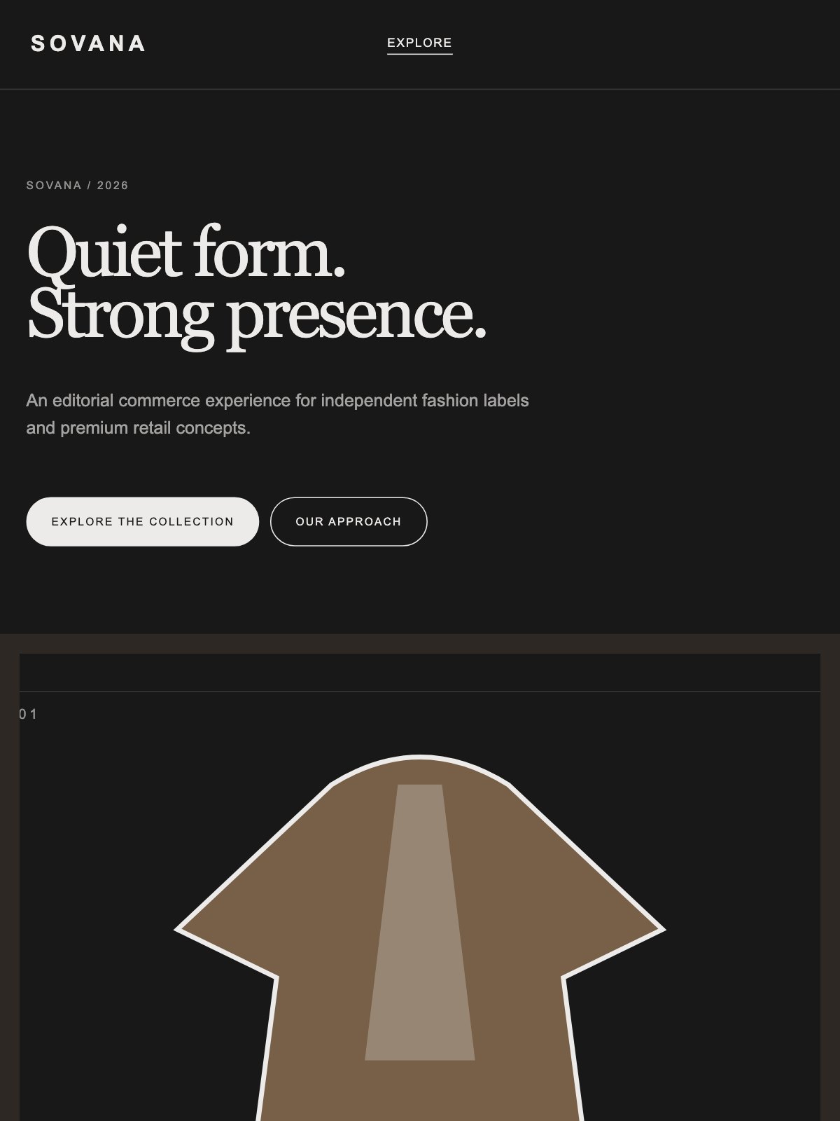 Screenshot reale di Pleat su tablet: home del template