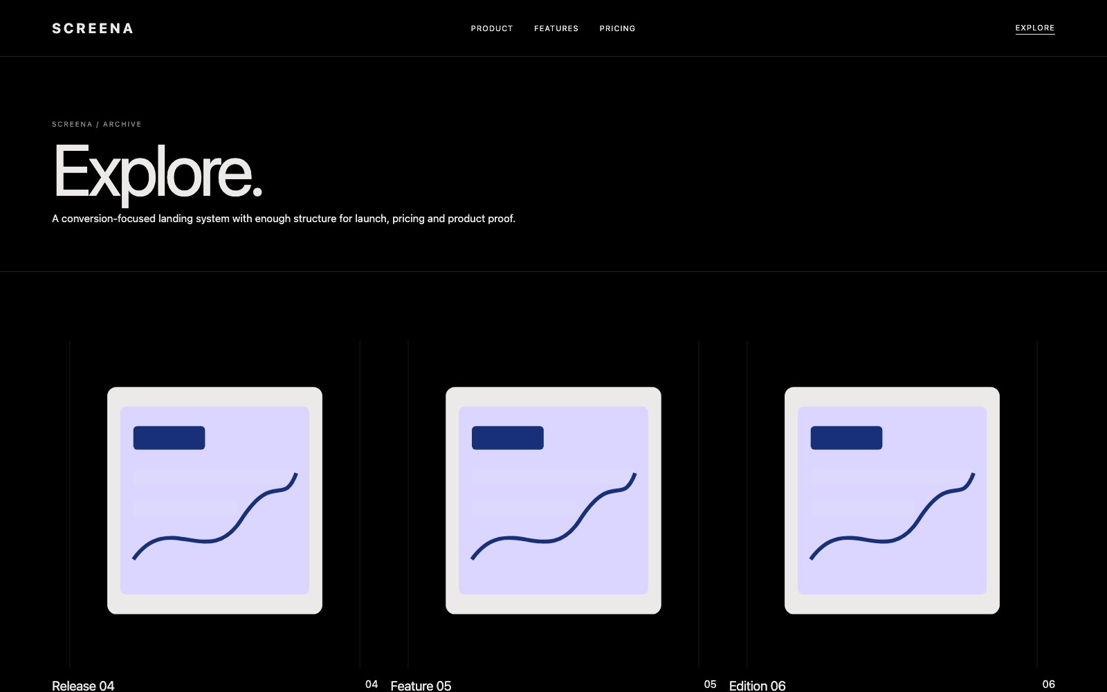 Screenshot reale di Rise: pagina elenco del template