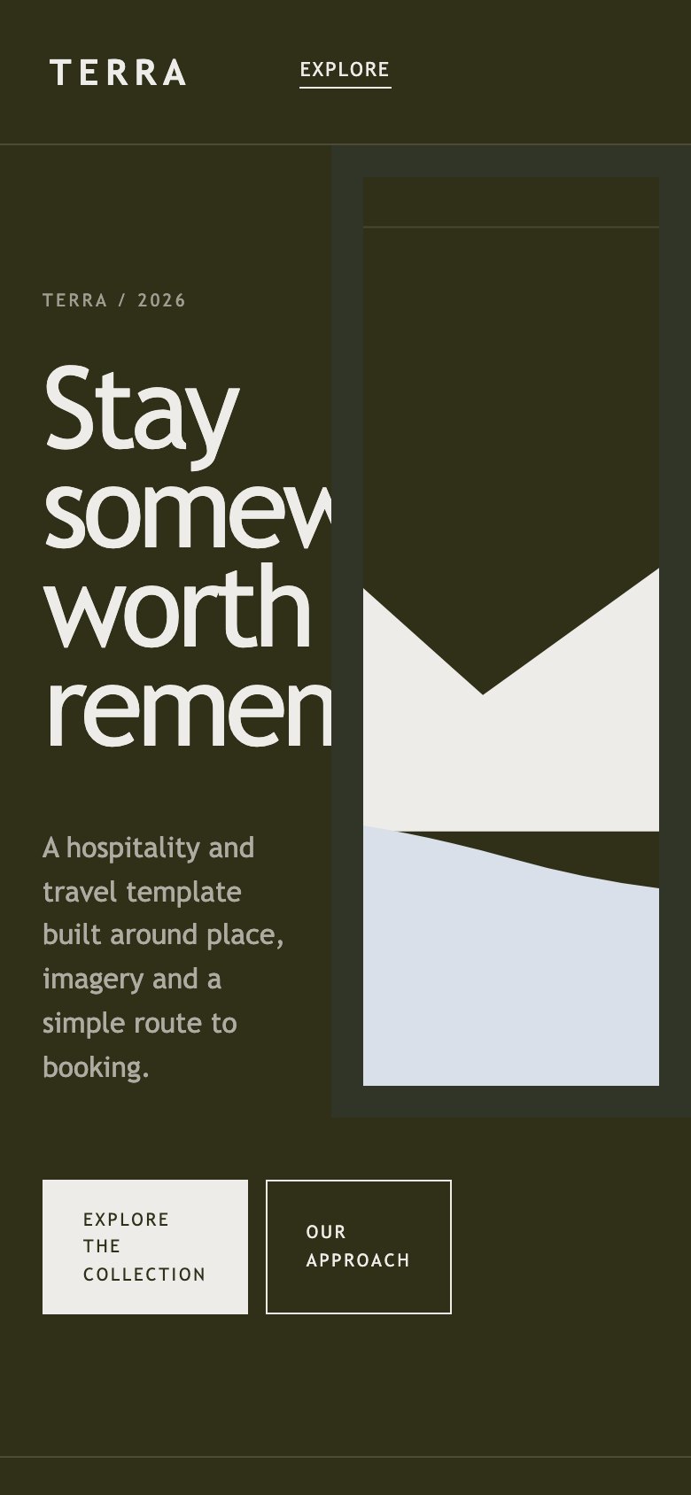 Screenshot reale di Roam su smartphone: home del template
