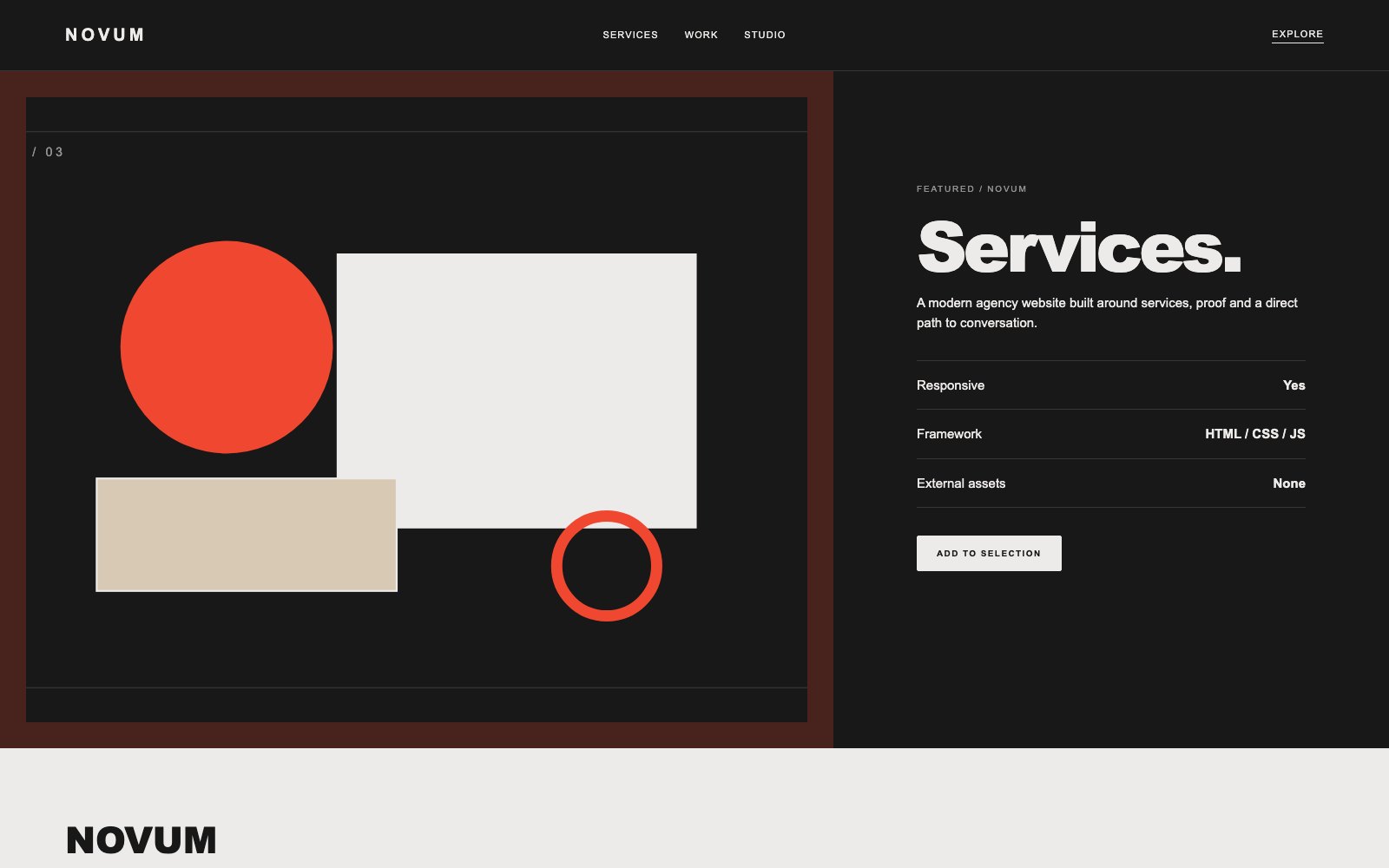 Screenshot reale di Scale: pagina di dettaglio del template