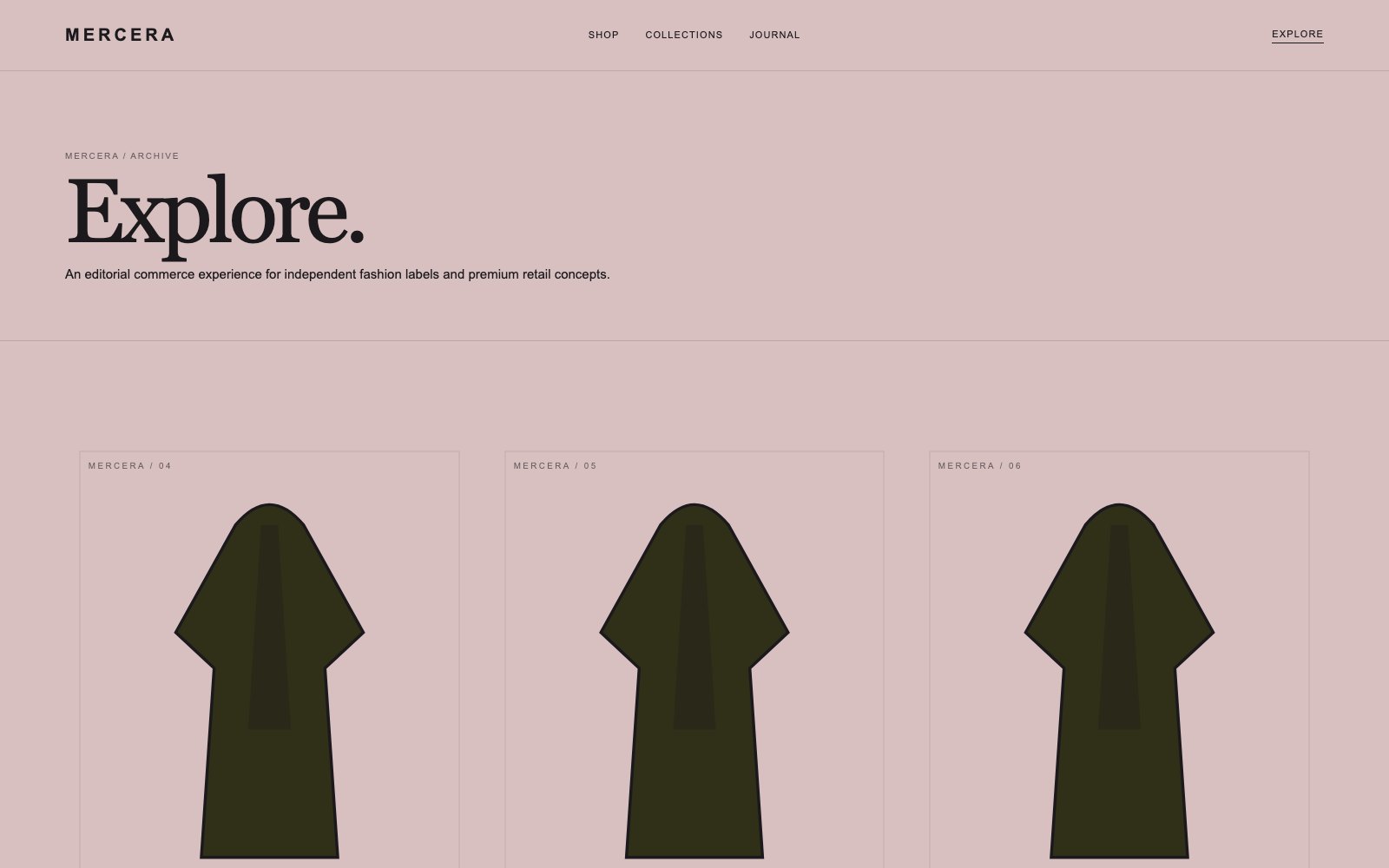 Screenshot reale di Silk: pagina elenco del template