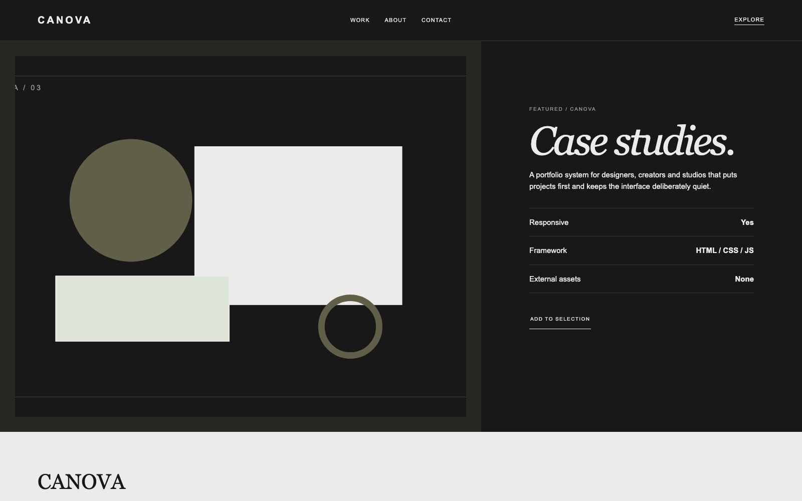 Screenshot reale di Sketch: pagina di dettaglio del template