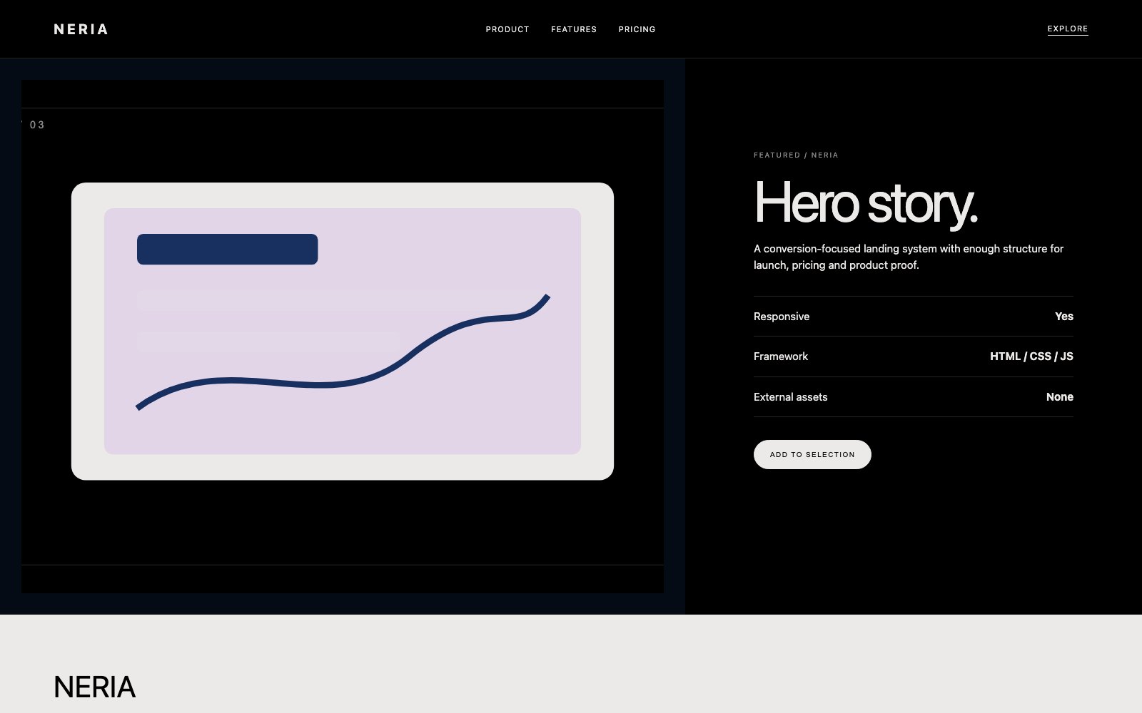 Screenshot reale di Spark: pagina di dettaglio del template