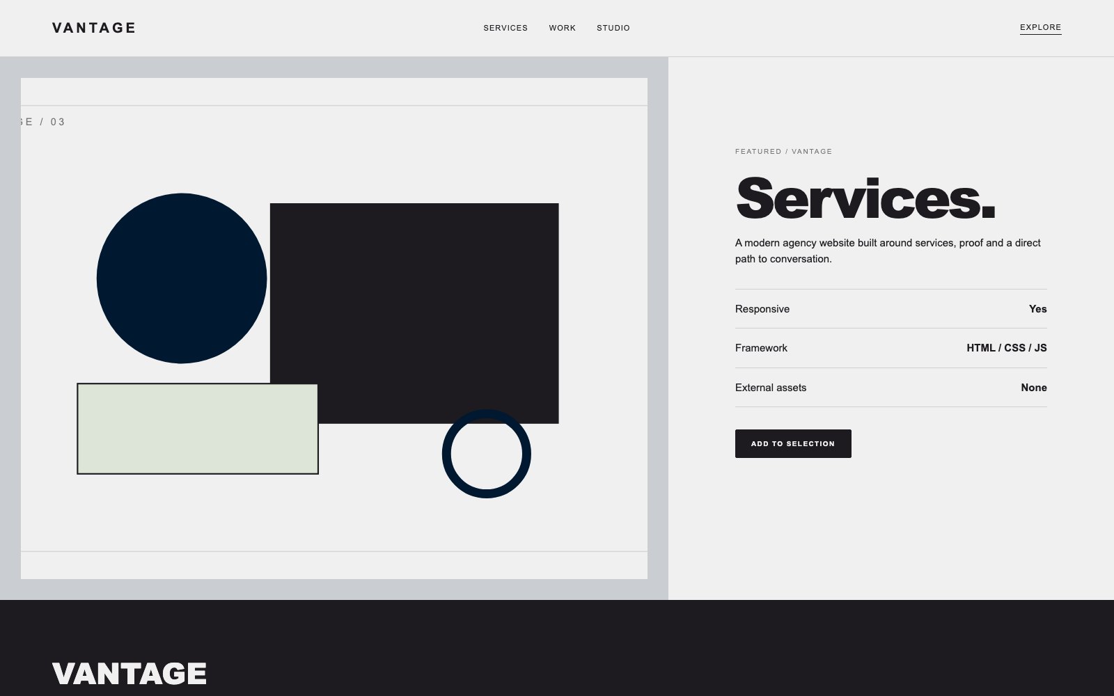 Screenshot reale di Summit: pagina di dettaglio del template