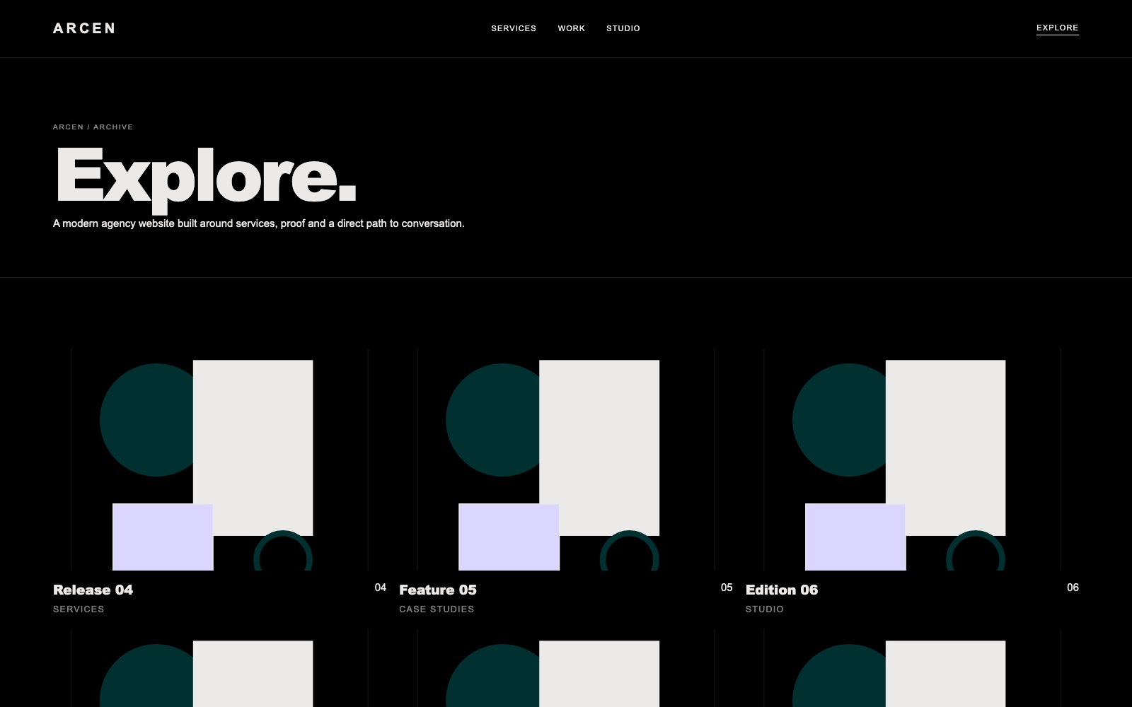 Screenshot reale di Vertex: pagina elenco del template